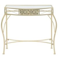mesa auxiliar  mesita auxiliar  mesa de cafe estilo frances metal 82x39x76 cm dorada