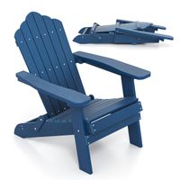 costway silla adirondack plegable silla de gran tamano de patio hips con reposabrazos anchos y respaldo inclinado para exterior cesped patio