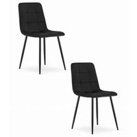 set de 2 silla de comedor terciopelo valora pira asiento de terciopelo negro