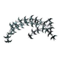 decoracion pared de metal kirlangic azul negro 136x75 cm