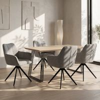 mesa de comedor para 6 personas en efecto roble negro 160