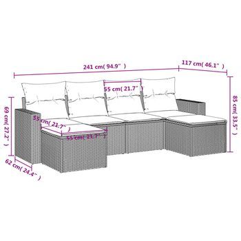 Conjunto De Sofá Exterior (incluye Cojines, Combinación De 6 Piezas)