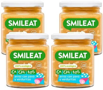 Smileat Tarrito CA-CHI-TOS Arroz con Pavo y Verduras +10m 4x220 gr