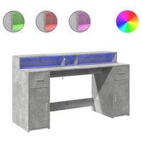 mesa de escritorio  escritorio de despacho  escritorio con led madera ingenieria gris hormigon 160x55x91 cm