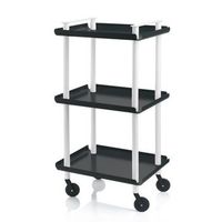 carrito auxiliar leky armazon blanco 3 estantes multifuncional practico y decorativoaceronegro