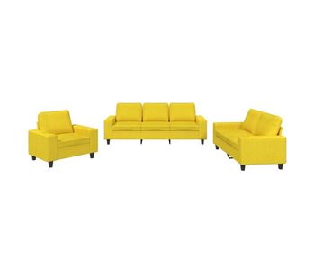 Vidaxl juego de sofás 3 piezas tela amarillo claro