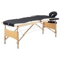 rogal camilla de masaje plegable 3 zonas madera negro y beige rogal