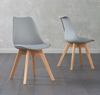duke light grey faux leather dining chairs - light grey
