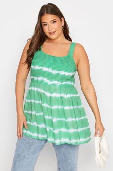 Top De Tirantes Verde Tie Dye, Mujer Curvy Y Tallas Grandes, Yours