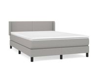 cama box spring con colchon tela gris claro 140x190 cm diseno plano