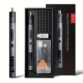 Juego de destornillador eléctrico 50 en 1 Herramienta de reparación de precisión Torque 0.4Nm 240RPM Batería de litio co