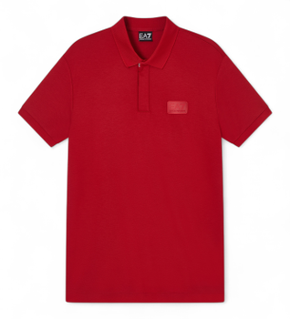 EA7 para hombre. 7M001360_AF13862 Polo Lux Identity rojo (L), Casual, Lino, Manga corta