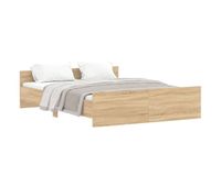 estructura de cama con cabecero piecero roble sonoma 160x200 cm