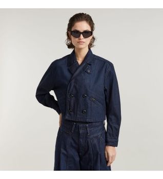 G-Star para mujer. D25339-4639-G831 Chaqueta Cropped Peacoat marino (S), Casual, Algodón