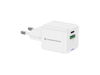 cargador de pared conceptronic usb-c x1 usb-ax1 quickcharge 30 gan pps 20w color blanco