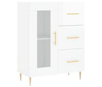 vidaxl aparador de madera contrachapada blanco brillante 695x34x90 cm