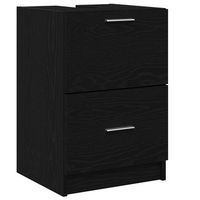 gabinete de bano  armario de bano con cajon roble negro 40 x 37 x 59 cm