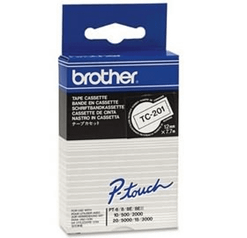 CINTA LAMINADA ROTULADORA BLANCO NEGRO 12MM BROTHER