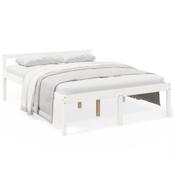 Cama Senior De Matrimonio Sin Colchón Blanco 150x200 Cm Vidaxl