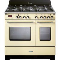 kenwood ck 425-cr-1 90 cm dual fuel range cooker - cream  stainless steel stainless steel