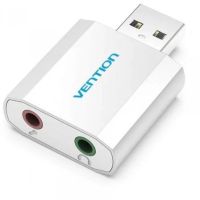 vention tarjeta de sonido externa usb plata
