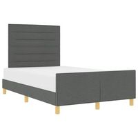 cama matrimonial  cama para adulto  estructura de cama con cabecera gris oscuro 120 x 200 cm tela