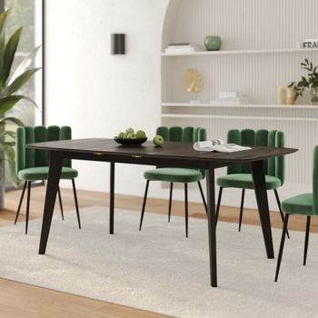 Mesa para 6-8 personas, extensible, madera oscura 150/180cm