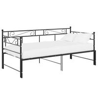 cama para adultos  estructura de sofa cama extraible metal negro 90x200 cm