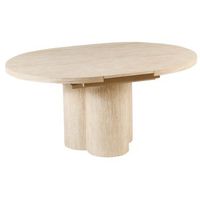 mesa de comedor extensible tablero abatible base de pedestal ancho mdf 120160 x 76 cm muebles de comedor minimalista marron claro moraine