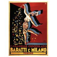 legendarte - cartel publicitario vintage baratti  milano - cuadro lienzo impresion digital cm 50x70