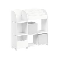 estanteria de juguetes libreria infantil armario para dormitorio con cajas blanco nube