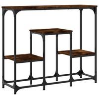mesa consola  mesa de entrada  mesa auxiliar madera de ingenieria roble ahumado 895x28x76 cm