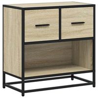 mesita de noche  mesilla de noche roble sonoma 60x31x60 cm madera contrachapada
