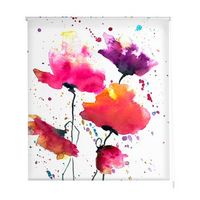 estoralis - estor enrollable translucido  estampado flores  130 x 180 cm anchoalto tamano tela 127 x 175 cm  f-3135 unico