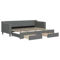cama para adulto  cama individual  sofa cama nido con cajones tela gris oscuro 80x200 cm