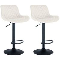 clp set de 2 taburetes de bar minosa terciopelo crema 54x48x81 cm