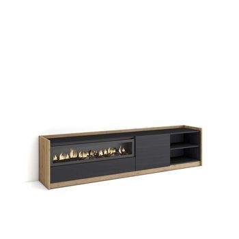 Mueble Tv Manilva-02 Con Chimenea Eléctrica Y Almacenaje