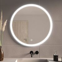 espejo de bano con luz led 70 cm redondo antivaho 3 colores dimmable - lomazoo vegas