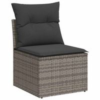 sofa de jardin  sofa de exterior sin reposabrazos con cojines ratan pe gris
