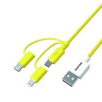 pantone pt-usb003y1 cable usb 12 m usb a usb cmicro usb alightning amarillo
