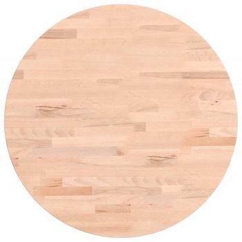 Tablero Redondo De Madera Maciza De Haya Ø50x4 Cm Vidaxl