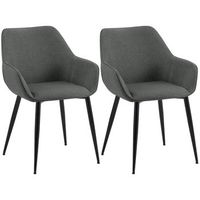 lote de 2 sillas de comedor luena tela gris oscuro 63x52x82 cm clp