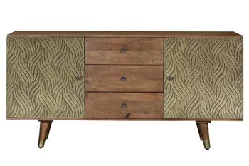 Aparador en madera de mango y bronce