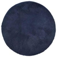 alfombra de pelo largo navarra azul marino 240x240 cm poliester vidaxl