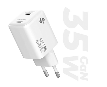 SUBBLIM CARGADOR GAN 35W CHARGER USB C+C