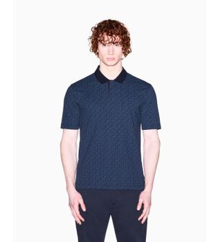 A|X Armani Exchange para hombre. XM000736AF10819FB436 Polo Elástico marino (M), Casual, Algodón, Manga corta