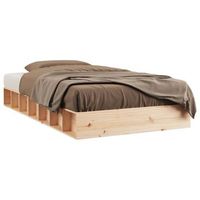estructura de cama individual pequena madera maciza 75x190 cm vidaxl