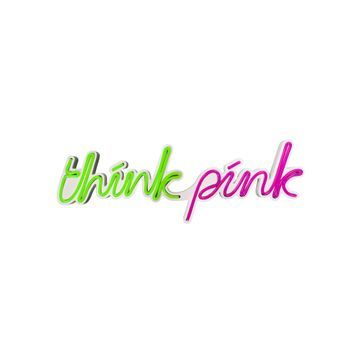 Iluminación Led Decorativa De Plástico Think Pink Verde 57x19x2 Cm