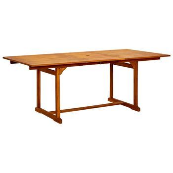 Mesa De Comedor Jardín | Mesa De Exterior Madera Maciza Acacia (150-200)x100x75cm