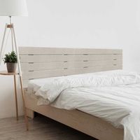dhome cabecero de madera reciclada dm para camas de 190 estilo palet horizontal dual dividido en 2 piezas cama palet herrajes incluidos 190cm dual espigas beige